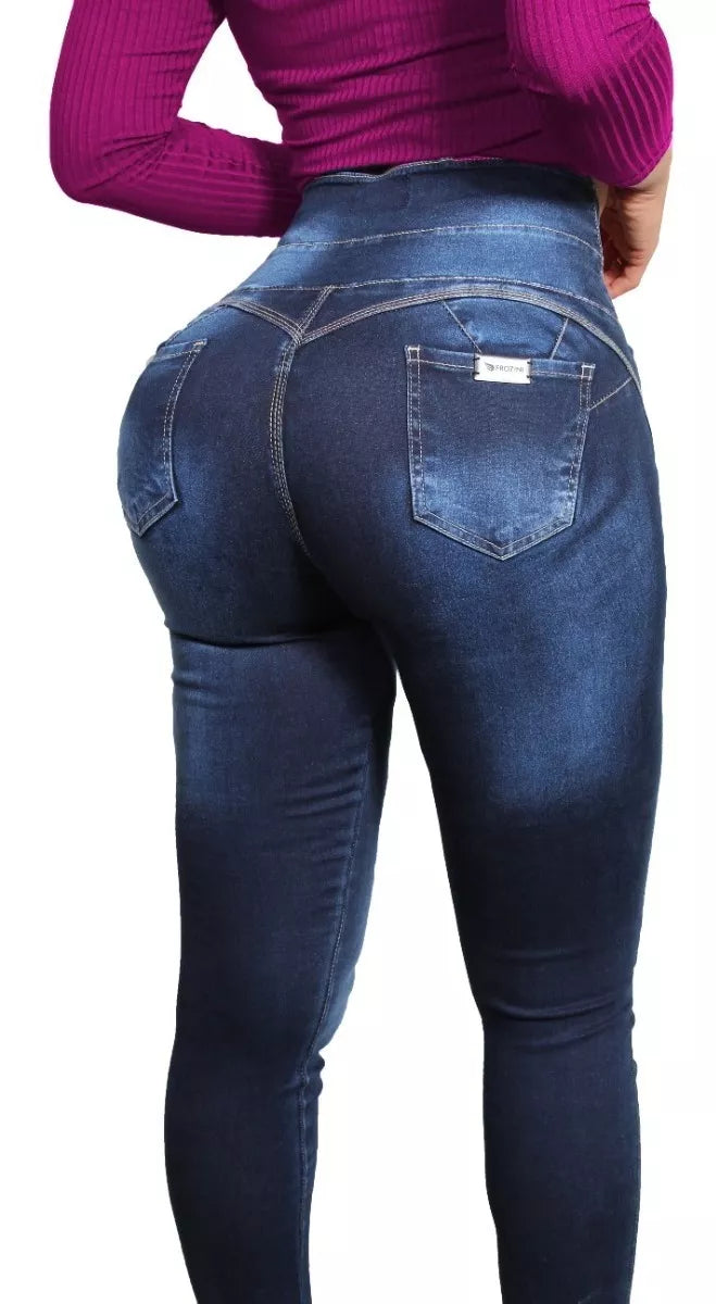 Calça jeans levanta bumbum Bojo Cos Modeladora Transpassada.